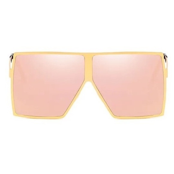 Sunglasses Women Shield Pink Mirrored Lens Party Beach Style Outfit Chic Glasses - Picture 4 of 10